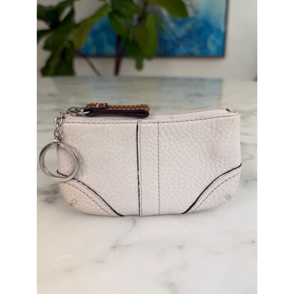 Coach Vintage Y2K Soho Pebbled Leather Medium Skinny Coin Purse Parchment Ivory